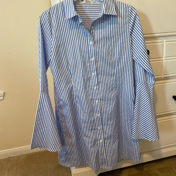 Missguided button striped down dress - Picture 2 of 4